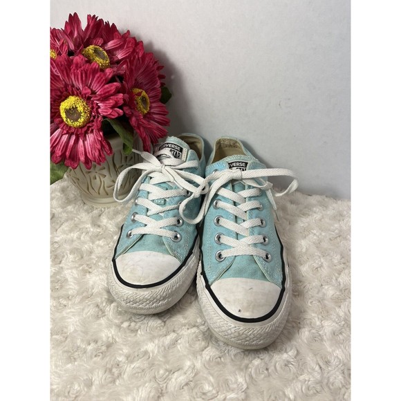 Size 7 Converse All Star Low Aqua Turquoise - Picture 2 of 8